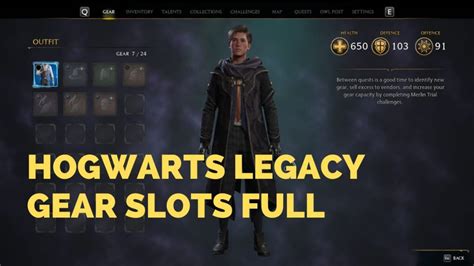 hogwarts legacy gear slots full